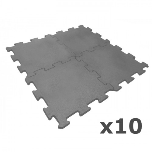 Zestaw 10x Podłoga Puzzel gumowa 1000 x 1000 x 15 mm (szara) XMOR (1)