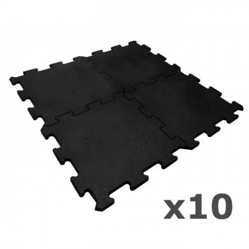 Zestaw 10x Podłoga Puzzel gumowa 1000 x 1000 x 15 mm (czarna) XMOR (1)
