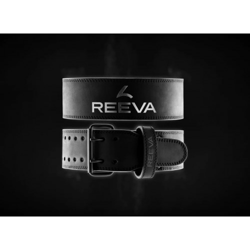 Pas do podnoszenia ciężarów skórzany Powerlifting Belt REEVA (4)