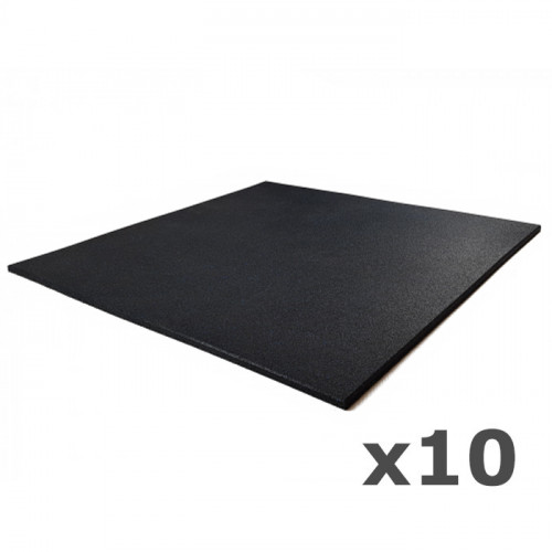 Zestaw 10x Podłoga Kwadrat Gumowa 1000 X 1000 X 10 Mm (Czarna) XMOR (1)