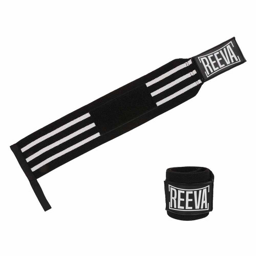 Ściągacze na nadgarstki elastyczne WRIST WRAPS REEVA (black/white) (1)