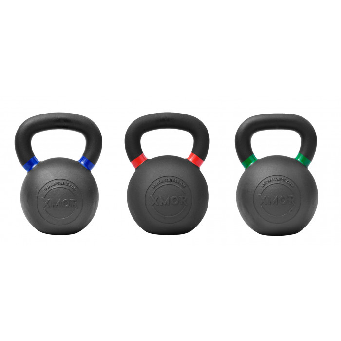 Zestaw Żeliwnych Odważników Kettlebell Heavy 24, 28 I 32 Kg XMOR