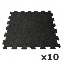 Zestaw 10x Podłoga Puzzel gumowa 1000 x 1000 x 15mm (mozaika szara SBR) XMOR