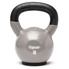 Hantla winylowa kettlebell 10 kg tiguar (jasny szary)