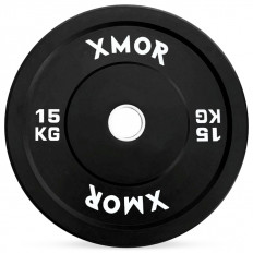 Obciążenie do sztangi 15 kg BLACK TRAINING BUMPER PLATES XMOR