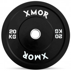 Obciążenie do sztangi 20 kg BLACK TRAINING BUMPER PLATES XMOR