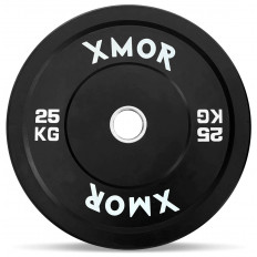 Obciążenie do sztangi 25 kg BLACK TRAINING BUMPER PLATES XMOR