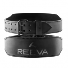 Pas do podnoszenia ciężarów skórzany Black Leather Fitness Belt REEVA