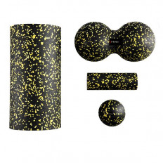 Zestaw do masażu wałki / piłki (4 szt.) FSBM04 BLACK-YELLOW HMS