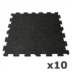 Zestaw 10x Podłoga Puzzel gumowa 1000 x 1000 x 20mm (mozaika szara SBR) XMOR